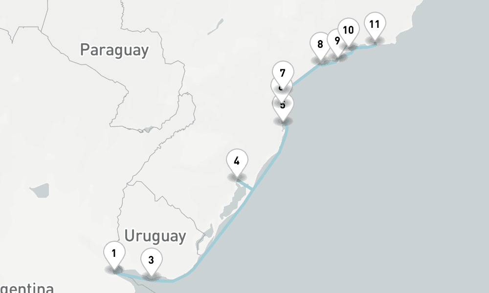 12 days, one-way from Buenos Aires to Rio de Janeiro 13日間