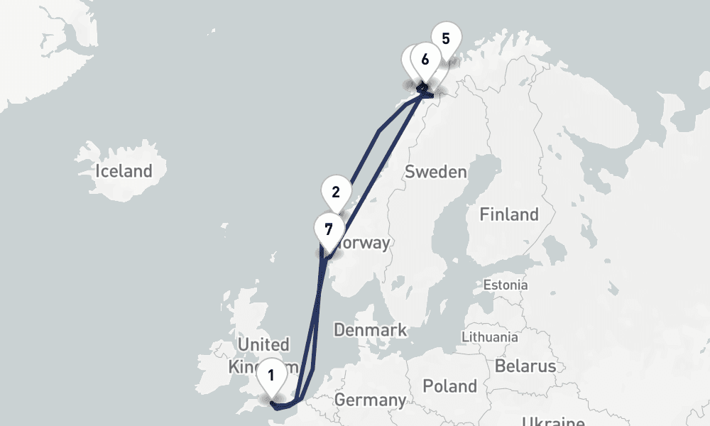 15 days, round-trip In Search of the Northern Lights 16日間