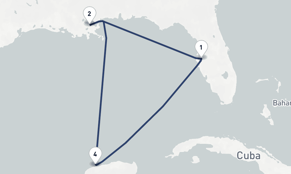 7 days, round-trip Mardi Gras 8日間