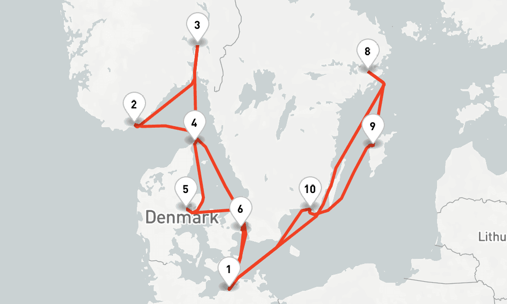 12 nights / 13 days, Warnemunde (Rostock, Germany) Round trip