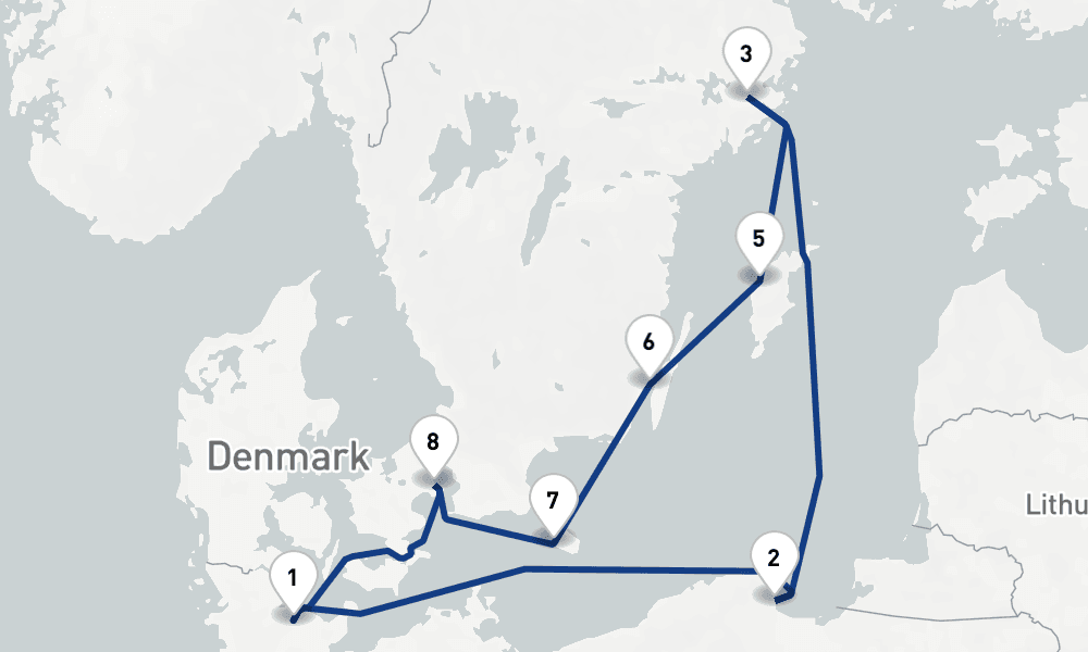 10 days, round-trip Baltic Sea 11日間