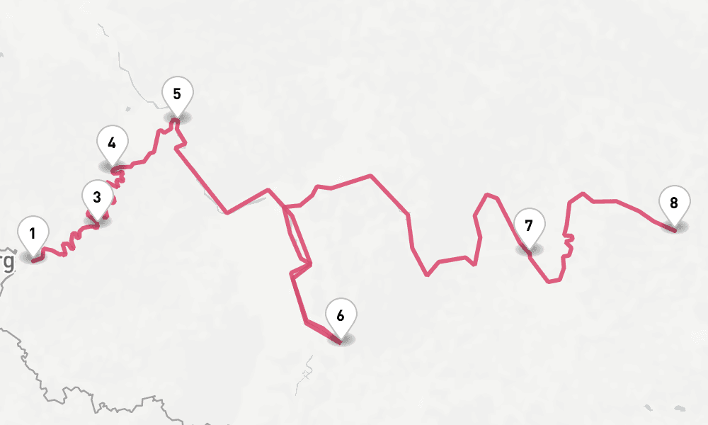7 nights / 8 days, one-way from Trier to Bamberg