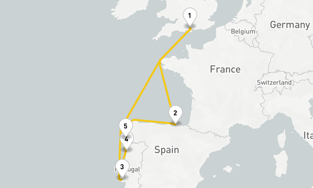 8 days, round-trip Spain Portugal Cruise 9日間