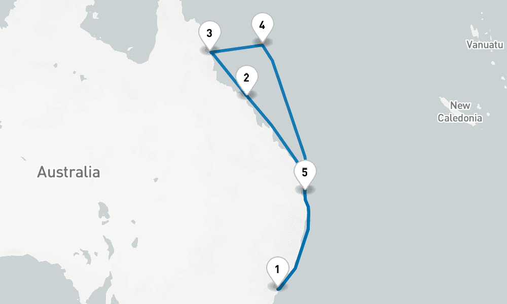 9 days, round-trip Great Barrier Reef 10日間