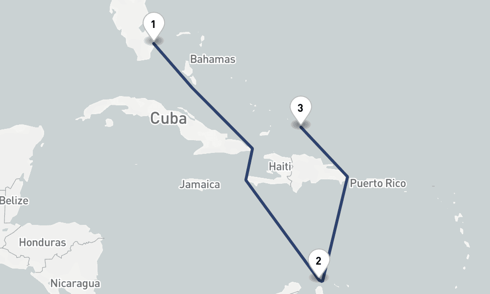 8 days, one-way from Fort Lauderdale to New York 9日間