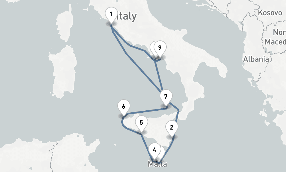 10 nights / 11 days, Civitavecchia (Rome, Italy) Round trip
