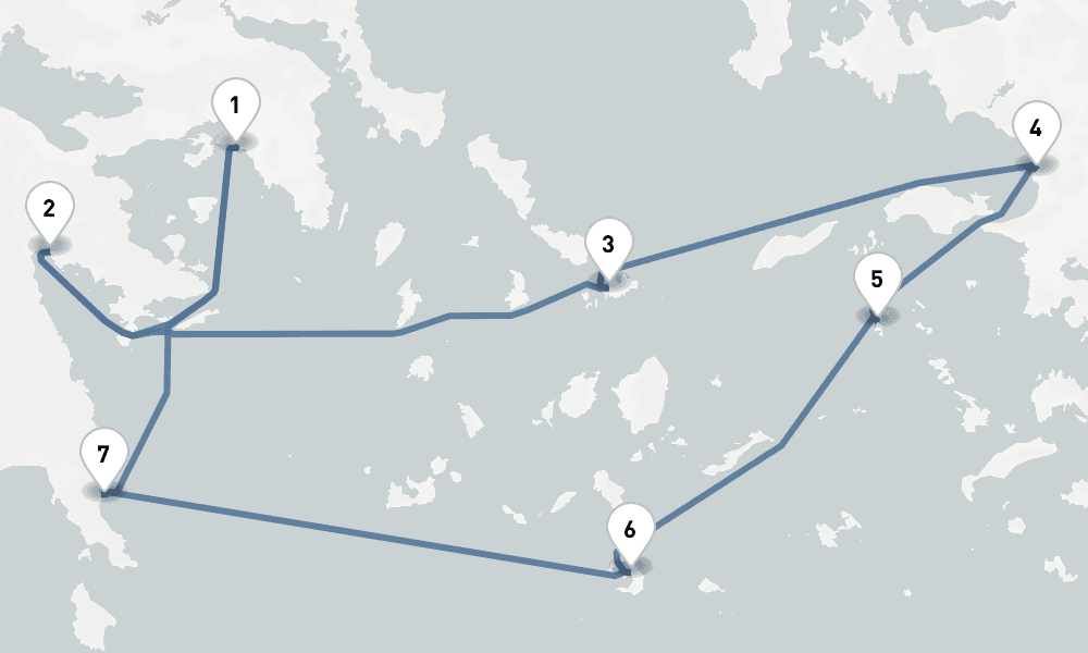 7 nights / 8 days, Piraeus (Athens, Greece) Round trip