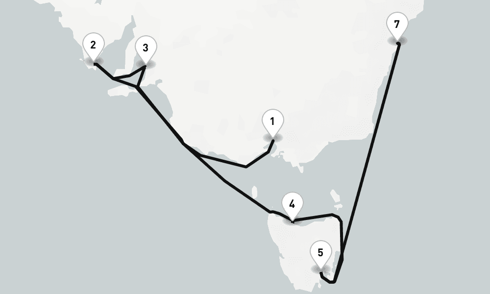10 days, one-way from Melbourne to Sydney 11日間