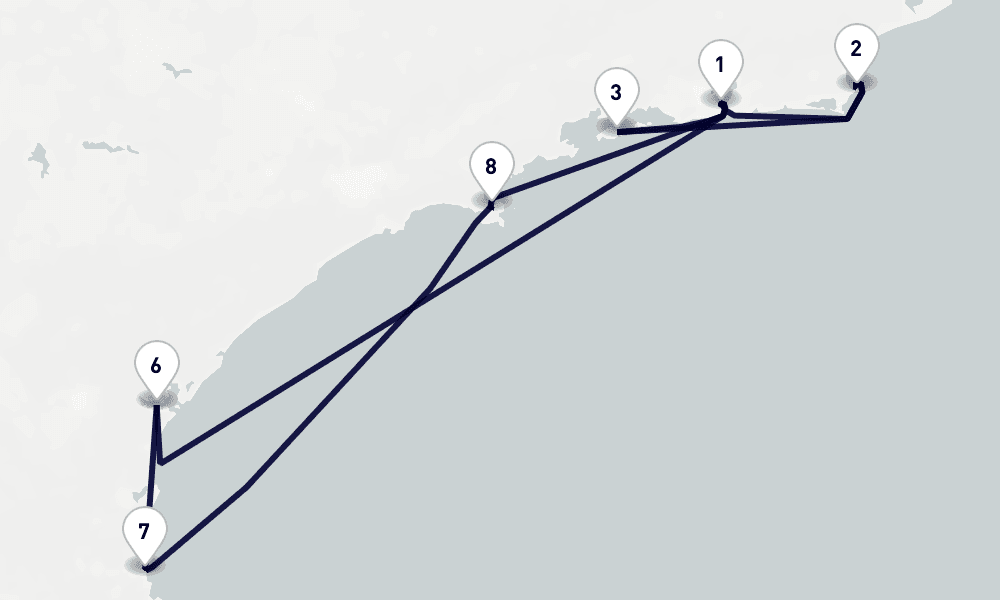 7 days, round-trip South America 8日間