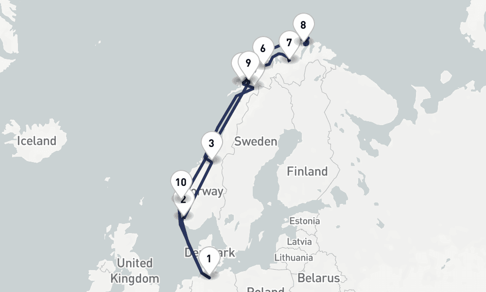 16 days, round-trip Wintertraum - Mit MS Amera bis ans Nordkap 17日間