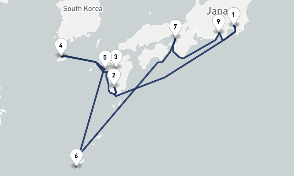 13 days, round-trip Best of Japan 14日間