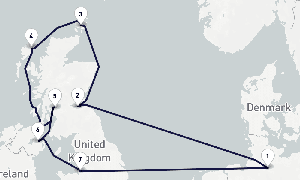 10 days, round-trip Northern Europe 11日間