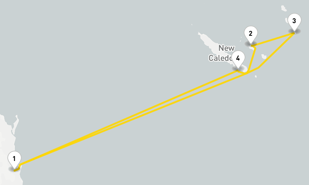 8 days, round-trip Vanuatu New Caledonia 9日間