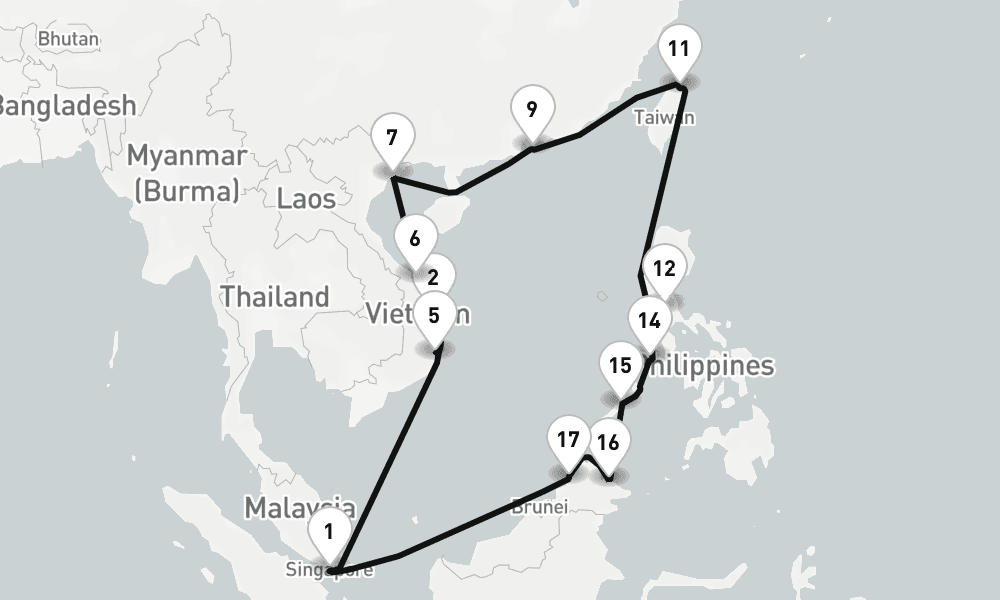 28 days, round-trip Singapore To Singapore 29日間
