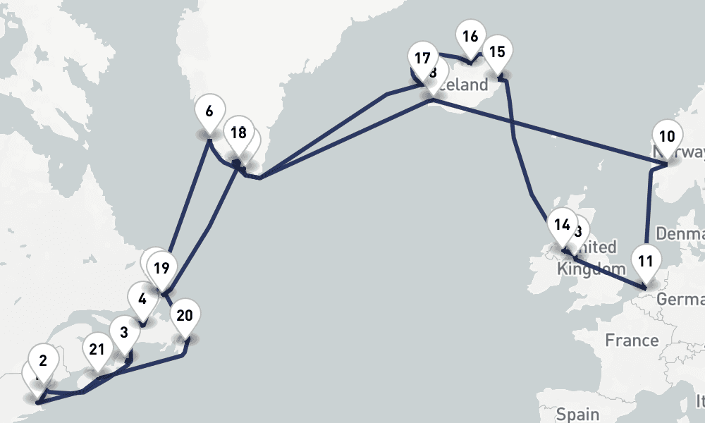 35 days, round-trip Legendary Voyage Of The Vikings Solar Eclipse 36日間