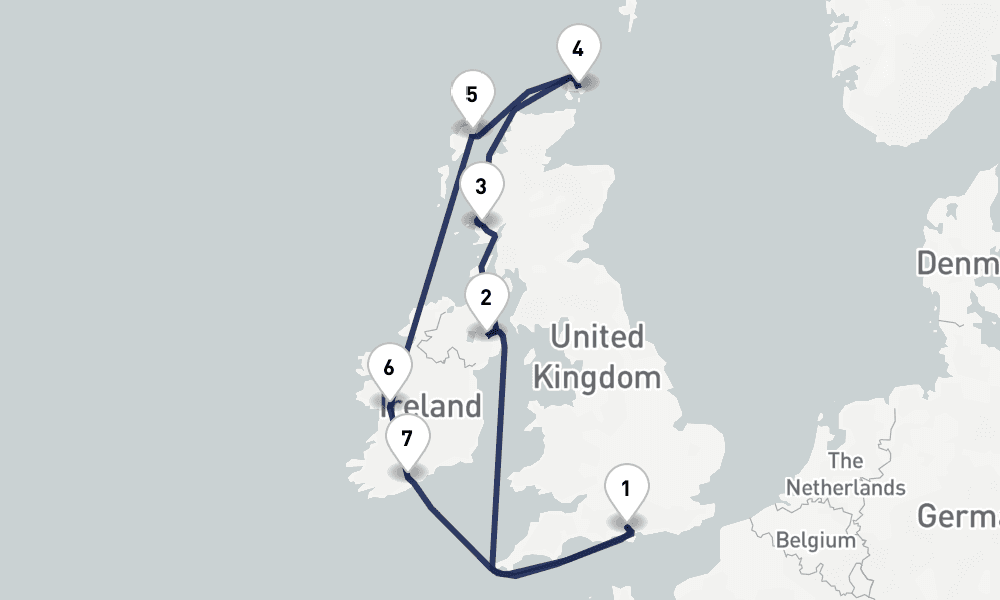 11 days, round-trip Exploring the Scenic British Isles 12日間