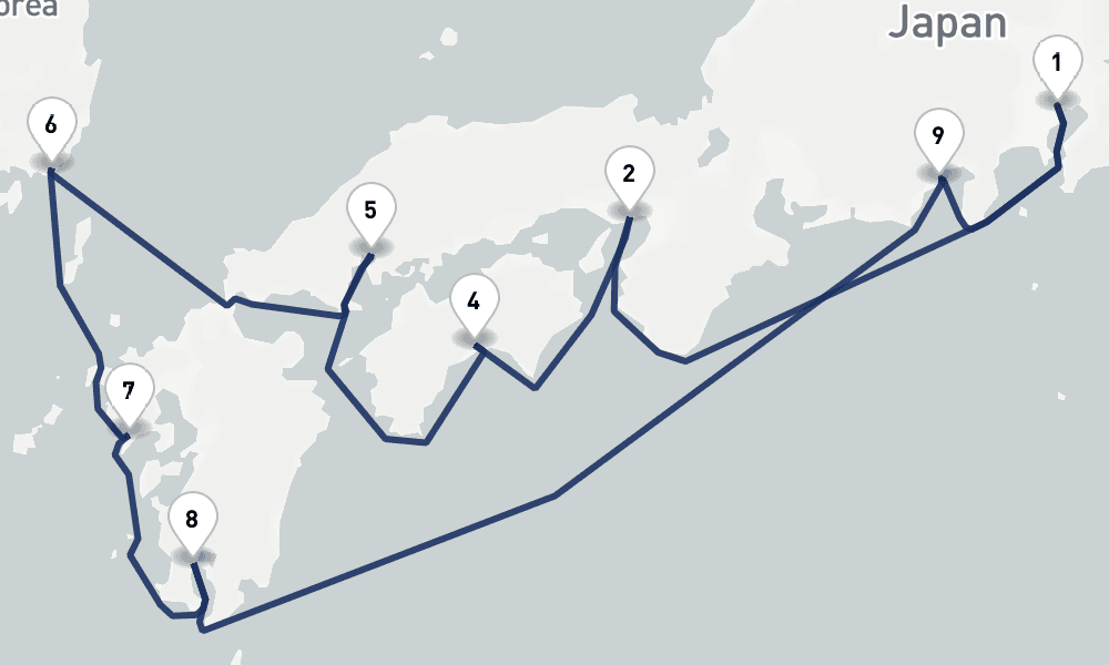 12 days, round-trip Best of Japan 13日間