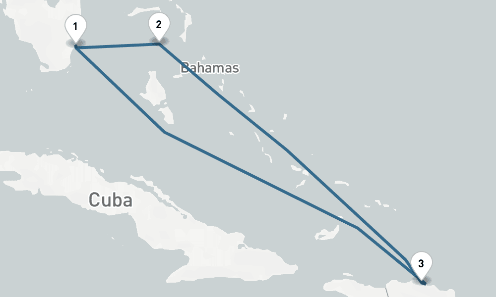 5 days, round-trip Eastern Caribbean from Miami Great Stirrup Cay Dominican Republic 6日間
