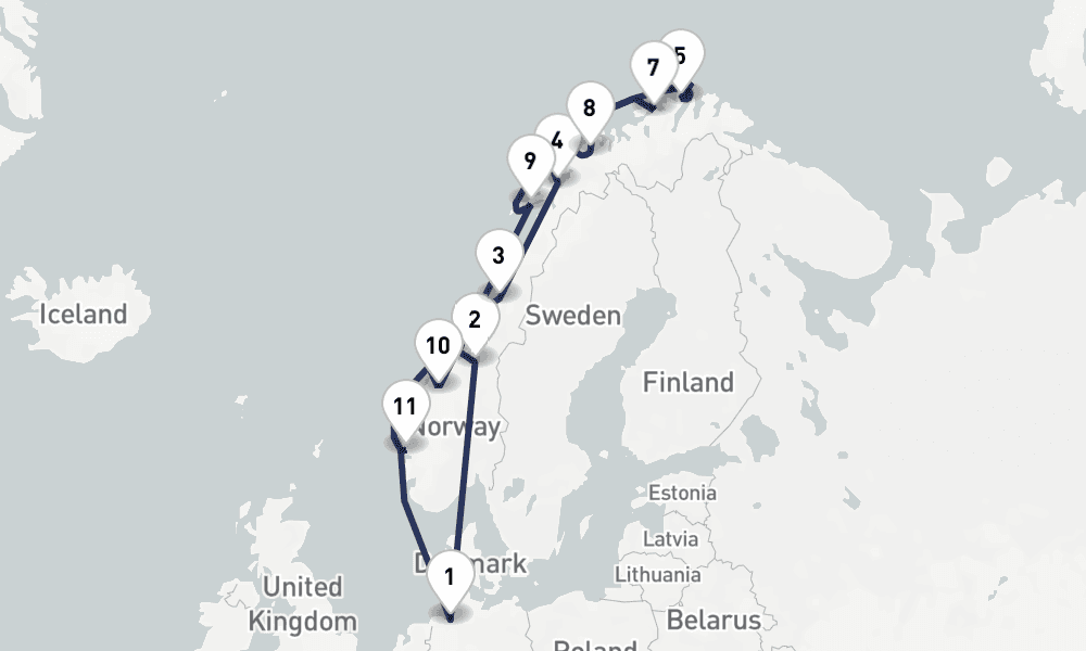 14 days, round-trip uber dem Polarkreis auf den Spuren der Postschiffe 15日間