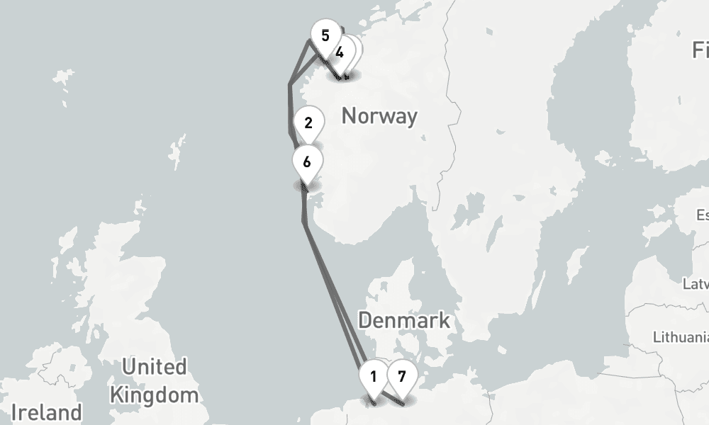 7 days, one-way from Bremerhaven to Hamburg 8日間