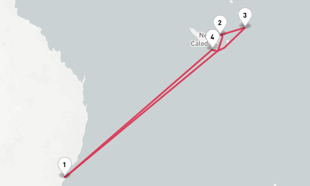 9 days, round-trip Vanuatu New Caledonia 10日間