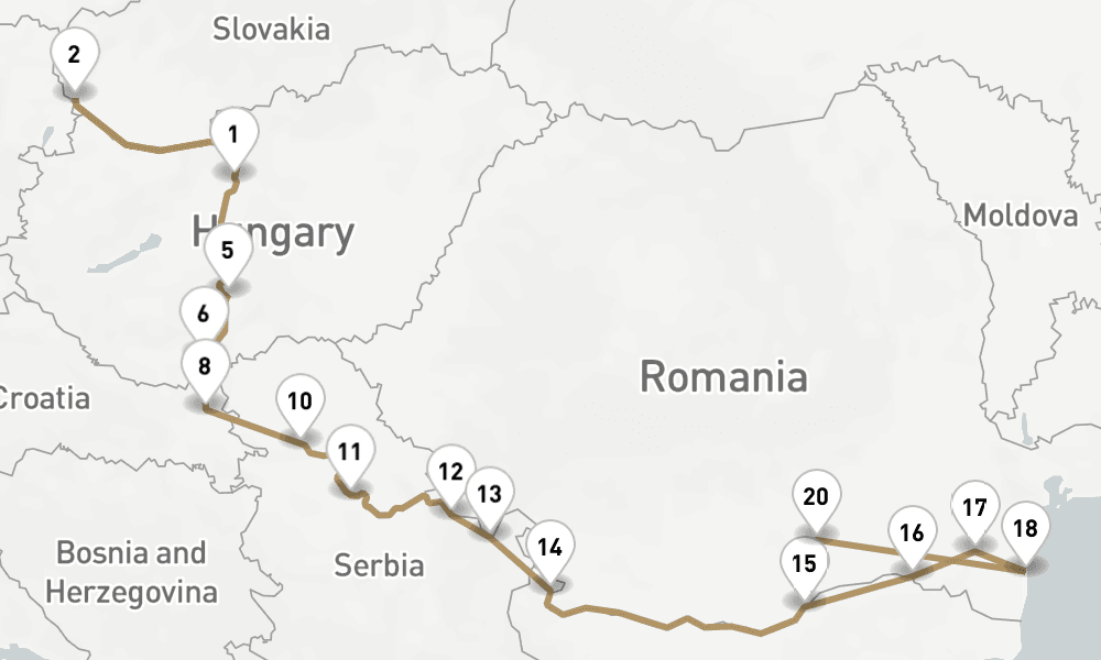 15 days, one-way from Budapest to Bucharest 16日間