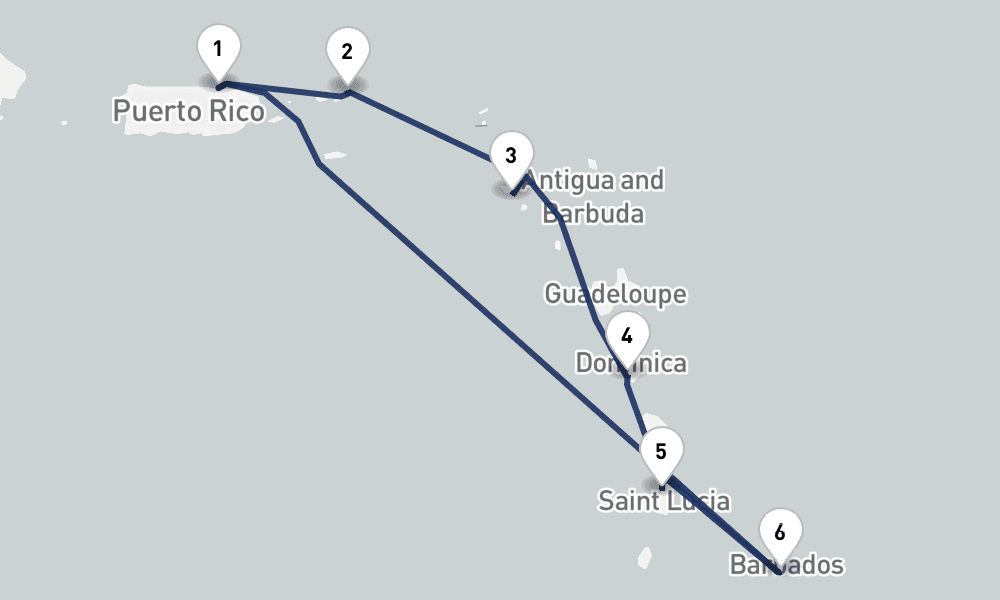 7 days, round-trip Southern Caribbean 8日間