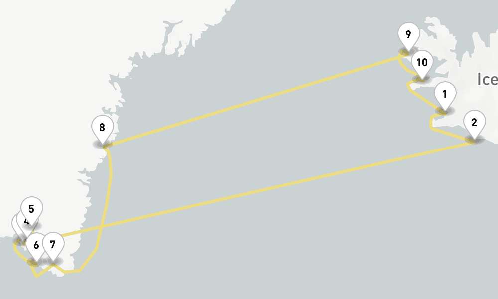 14 days, round-trip Greenland 15日間