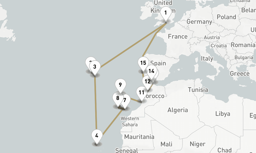 28 days, round-trip Portugal 29日間