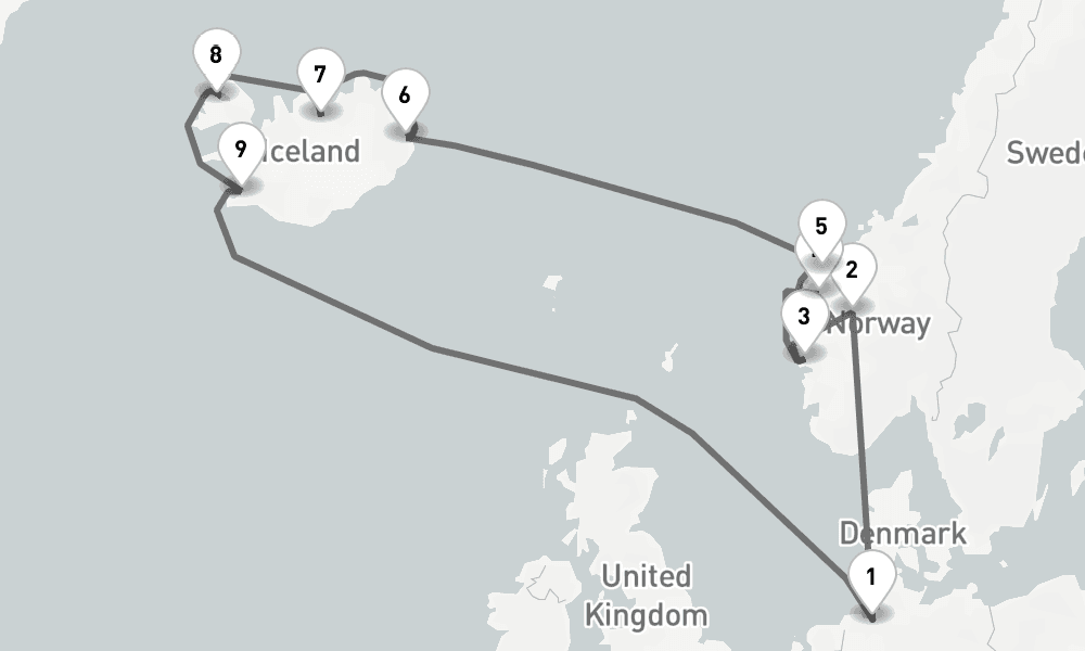 14 days, round-trip - Norwegens Fjorde Und Islands Naturwunder - AbBis Bremerhaven 15日間