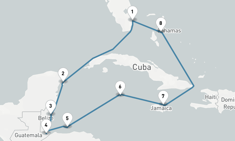 11 days, round-trip The Americas Caribbean - Fort Lauderdale To Fort Lauderdale 12日間