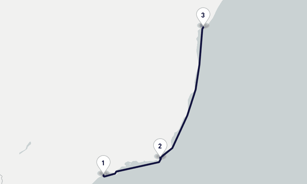 3 days, one-way from Santos to Salvador de Bahia 4日間