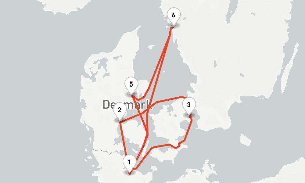 6 days, round-trip Danemark ab Kiel 7日間