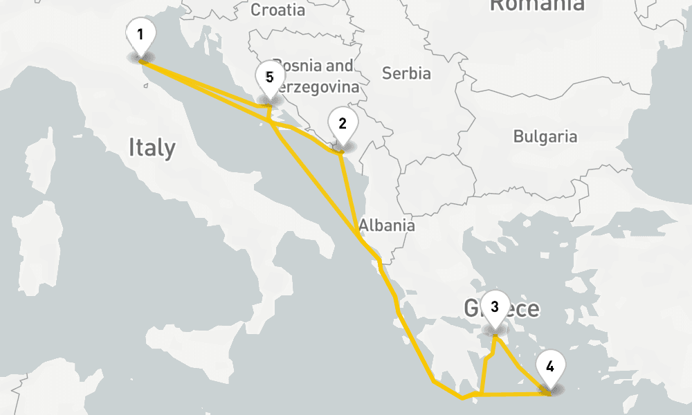 7 days, round-trip Greece Adriatic Cruise 8日間