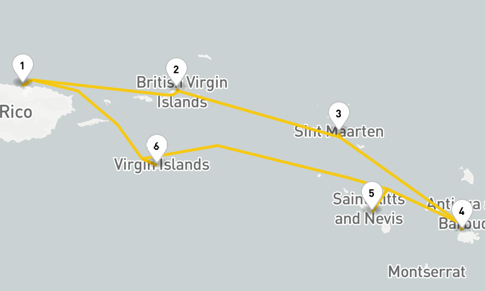 7 days, round-trip Southern Caribbean Cruise 8日間