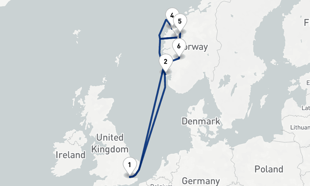 11 days, round-trip Norways Coastal Charms Fjordland 12日間