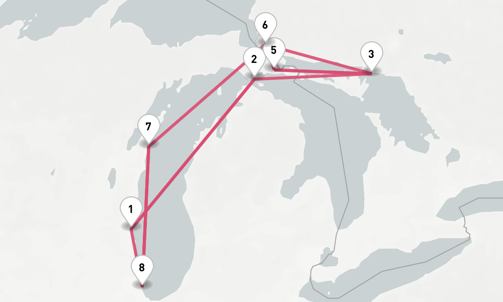 9 nights / 10 days, Milwaukee (Lake Michigan, Wisconsin) Round trip
