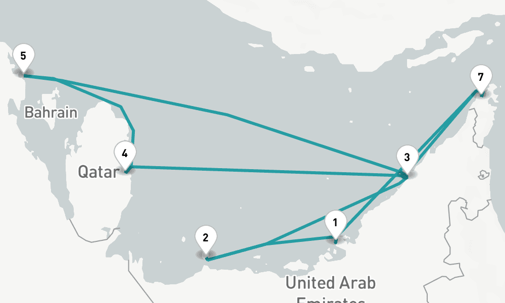 7 days, round-trip Abu Dhabi, United Arab Emirates to Abu Dhabi, United Arab Emirates 8日間