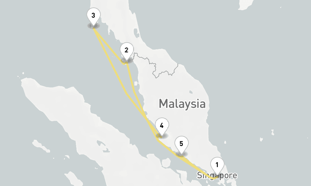 8 days, round-trip Malaysia Thailand Malacca Strait Explorer 9日間