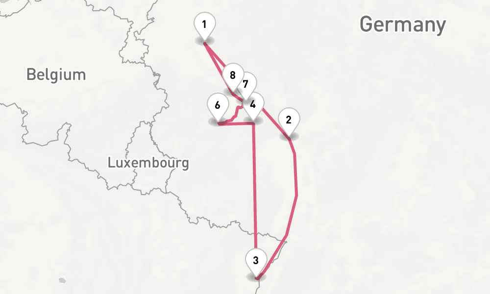 7 days, round-trip Rhine 8日間