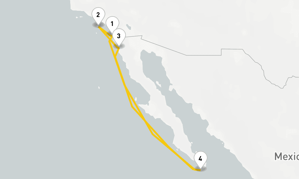 7 days, round-trip Cabo Overnight, Catalina Ensenada 8日間