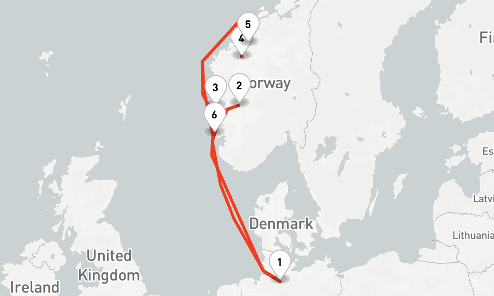 8 days, round-trip Norwegens Fjord-Weltnaturerbe ab Hamburg 3 9日間