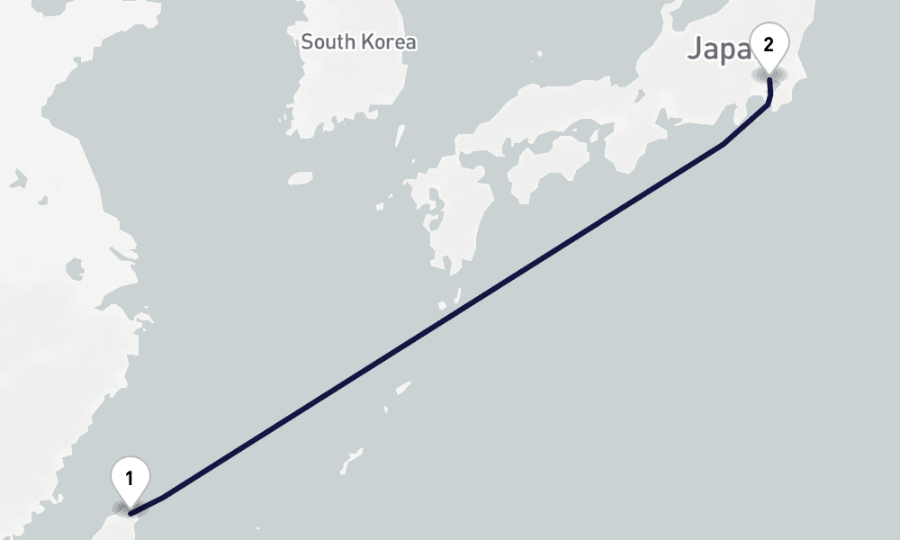 3 days, one-way from Keelung to Tokyo 4日間