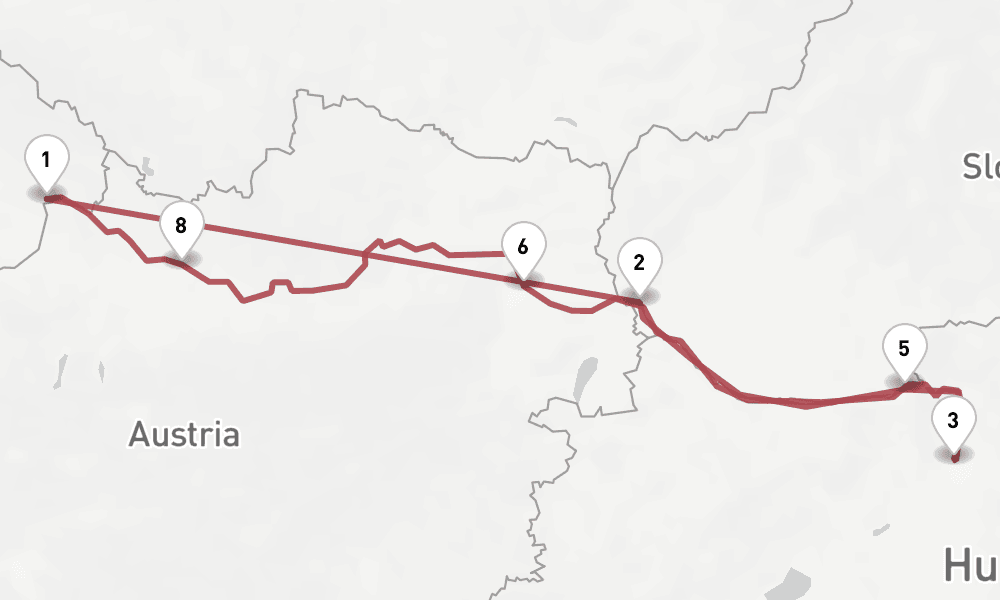 9 days, round-trip Danube 10日間