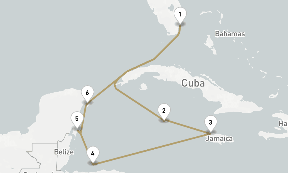 9 days, round-trip Western Caribbean 10日間