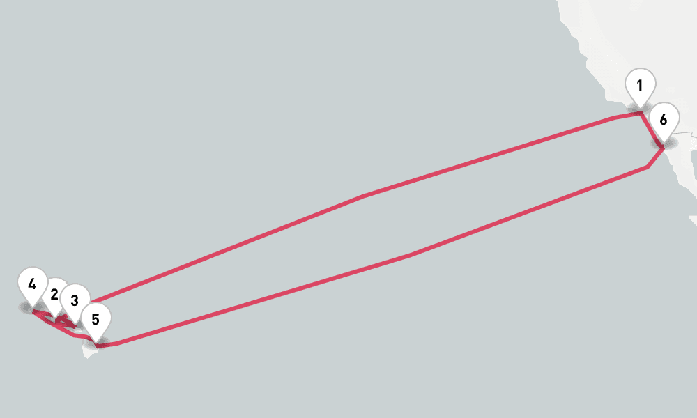14 days, round-trip Hawaii 15日間