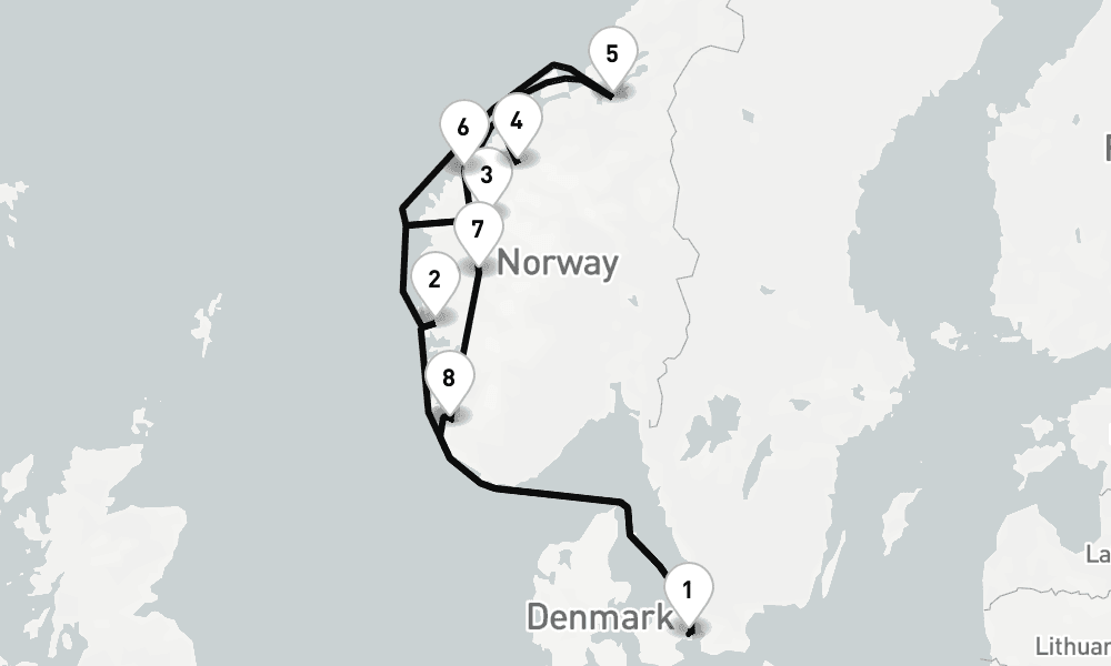 10 days, round-trip Copenhagen To Copenhagen 11日間
