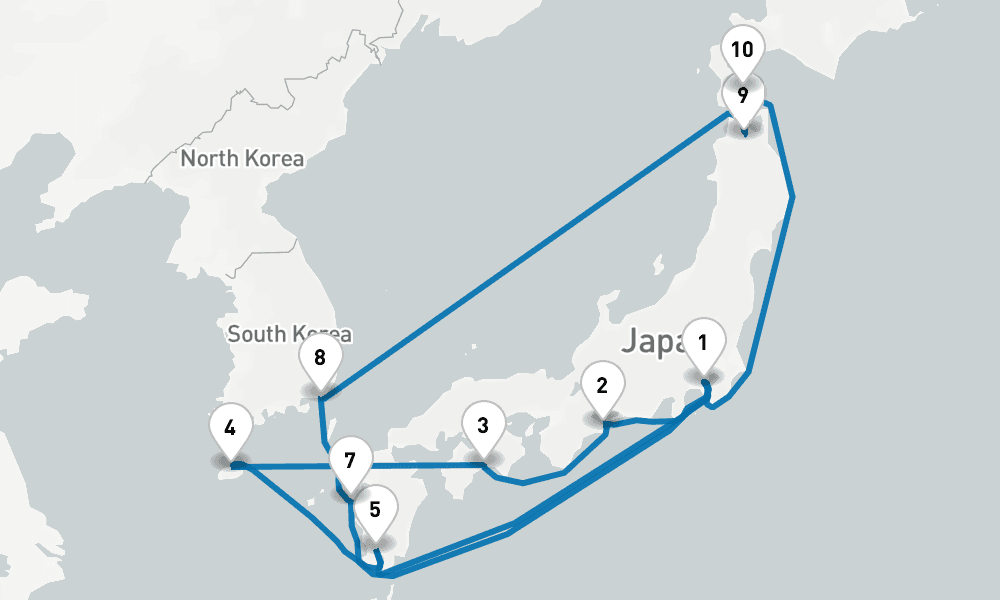 15 days, round-trip Grand Japan with Nebuta Summer Festivals 16日間