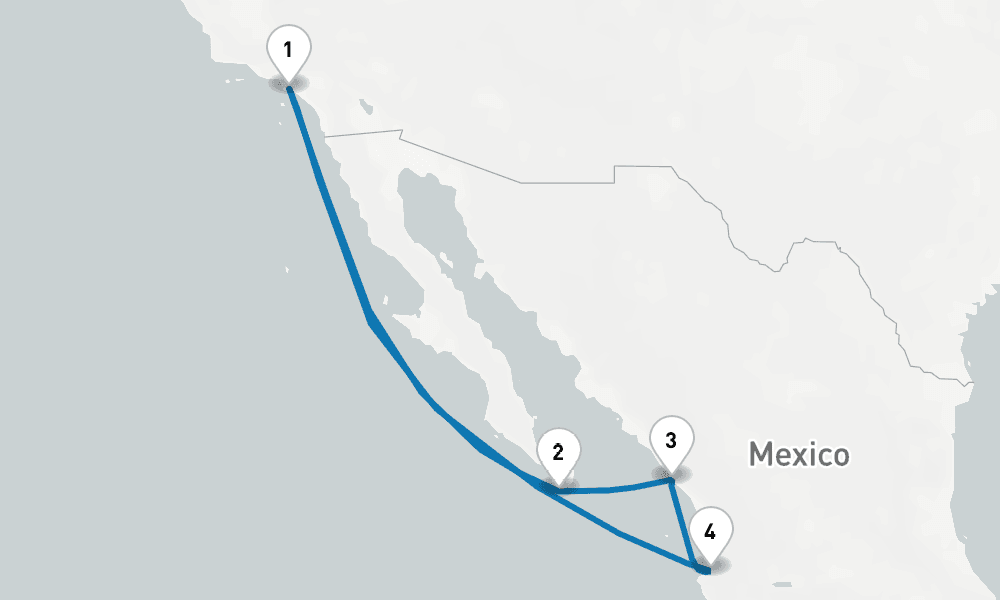 7 days, round-trip Mexican Riviera 8日間