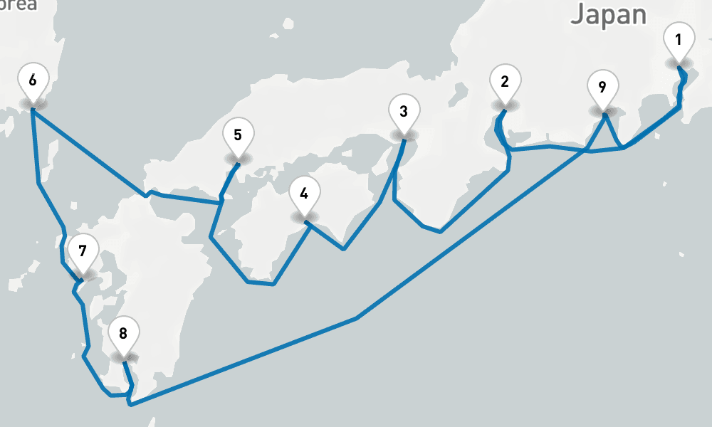 11 days, round-trip Japan Explorer 12日間